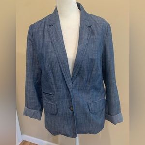 Women’s Croft & Barrow Poly Denim Blazer Size Medium